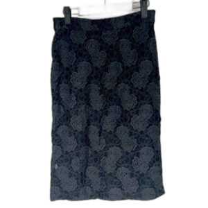 Anthropologie Maeve Floral Lace Alva Pencil Skirt Size XS